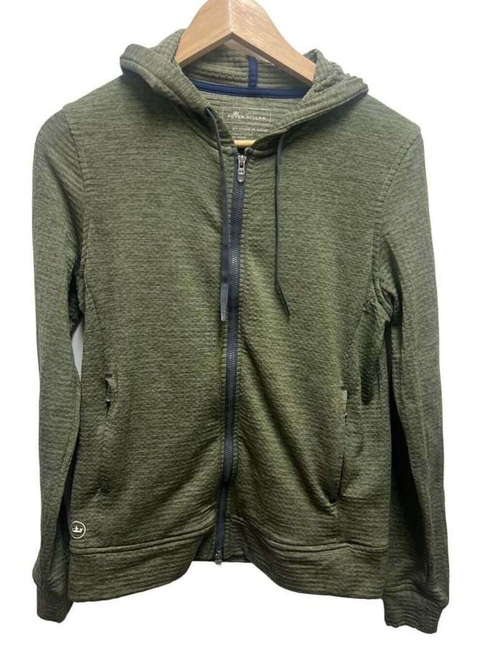 Peter Millar Maven Performance Full Zip Hoodie Heather Green Women's Size S